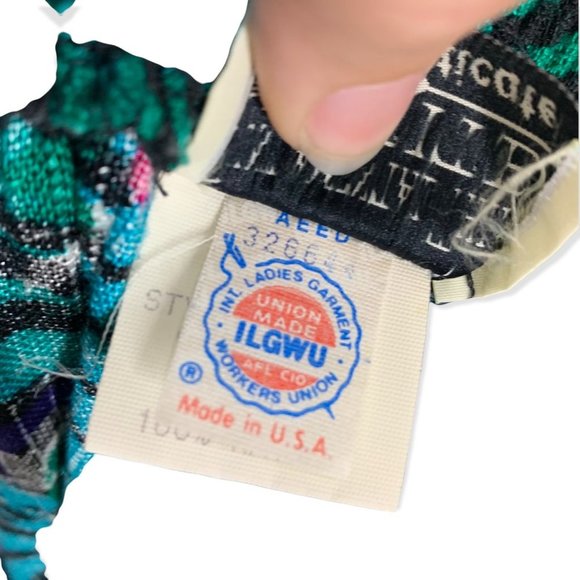 Vintage 90s Abstract Jungle Floral Print Skirt Set Medium - Picture 11 of 14